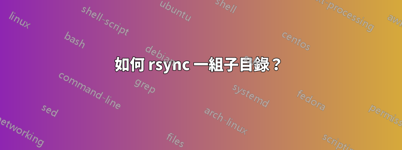 如何 rsync 一組子目錄？