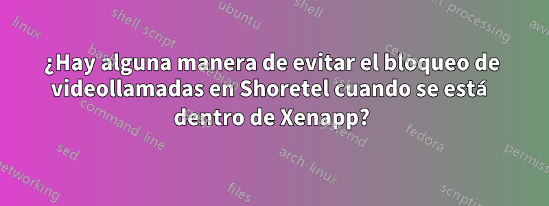 ¿Hay alguna manera de evitar el bloqueo de videollamadas en Shoretel cuando se está dentro de Xenapp?