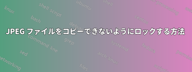 JPEG ファイルをコピーできないようにロックする方法