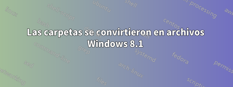 Las carpetas se convirtieron en archivos Windows 8.1