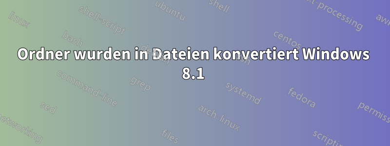 Ordner wurden in Dateien konvertiert Windows 8.1