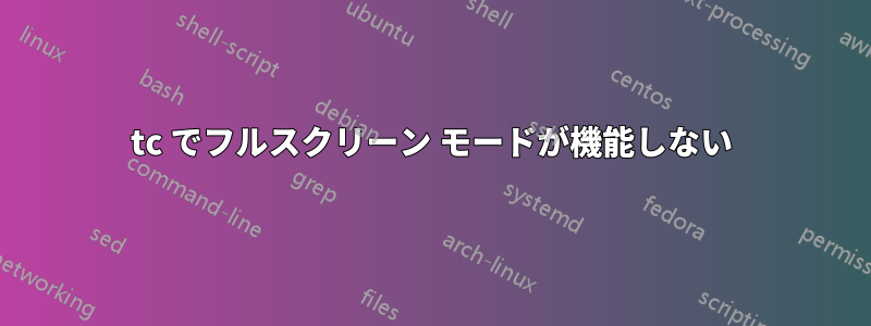 tc でフルスクリーン モードが機能しない