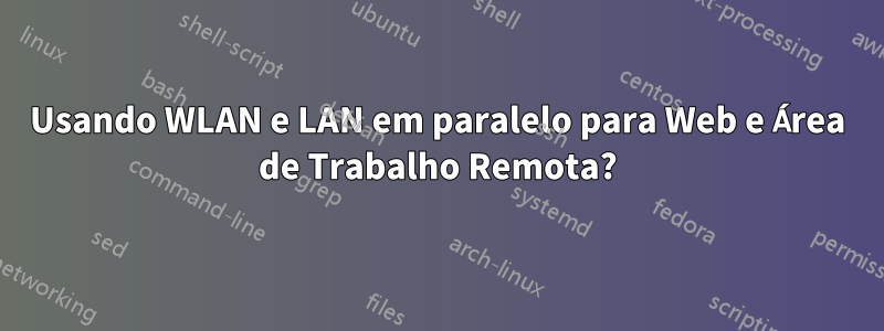 Usando WLAN e LAN em paralelo para Web e Área de Trabalho Remota?