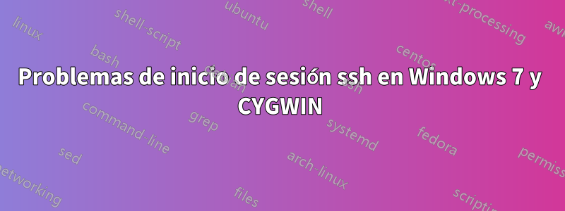 Problemas de inicio de sesión ssh en Windows 7 y CYGWIN