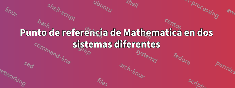 Punto de referencia de Mathematica en dos sistemas diferentes