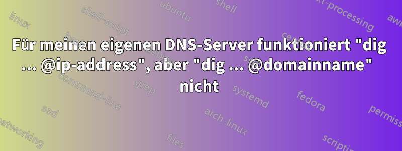 Für meinen eigenen DNS-Server funktioniert "dig ... @ip-address", aber "dig ... @domainname" nicht