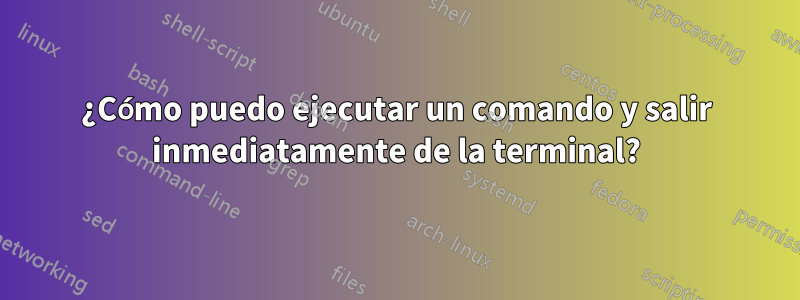 ¿Cómo puedo ejecutar un comando y salir inmediatamente de la terminal?