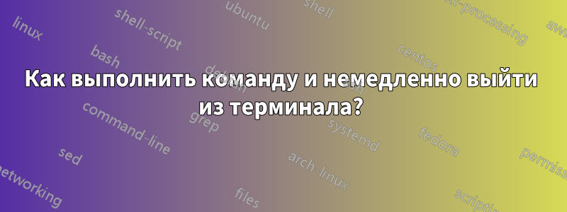 Как выполнить команду и немедленно выйти из терминала?