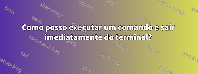 Como posso executar um comando e sair imediatamente do terminal?