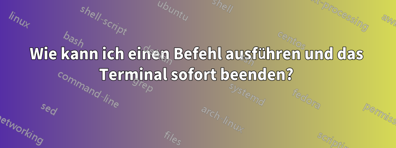 Wie kann ich einen Befehl ausführen und das Terminal sofort beenden?