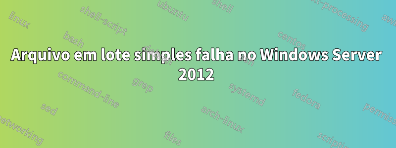 Arquivo em lote simples falha no Windows Server 2012