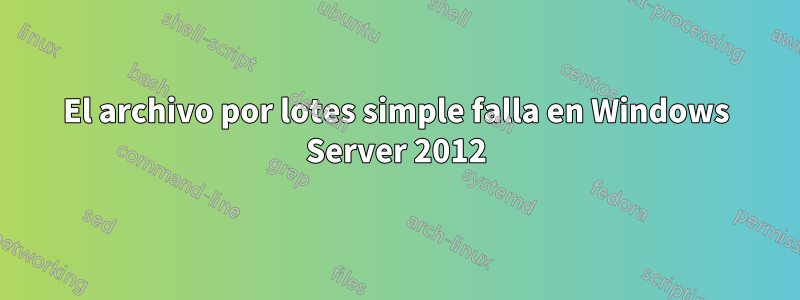 El archivo por lotes simple falla en Windows Server 2012