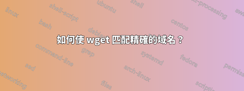 如何使 wget 匹配精確的域名？