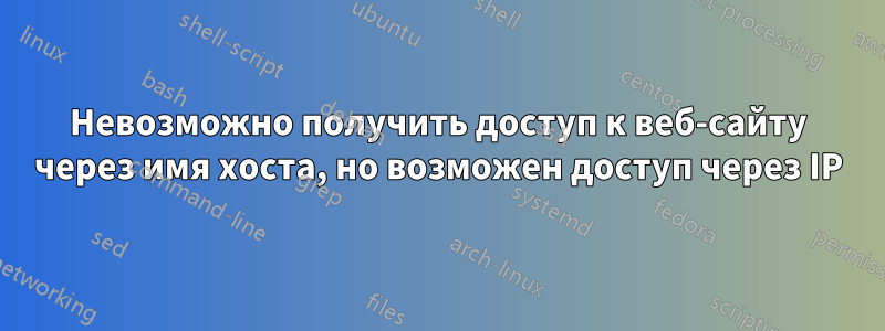 Невозможно получить доступ к веб-сайту через имя хоста, но возможен доступ через IP