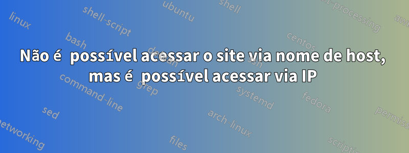 Não é possível acessar o site via nome de host, mas é possível acessar via IP