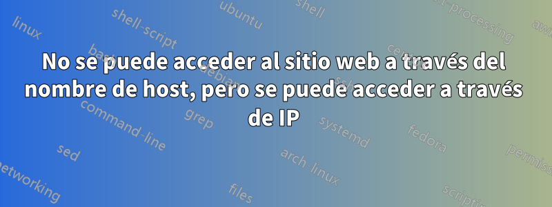 No se puede acceder al sitio web a través del nombre de host, pero se puede acceder a través de IP