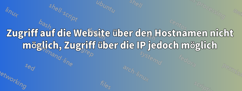 Zugriff auf die Website über den Hostnamen nicht möglich, Zugriff über die IP jedoch möglich