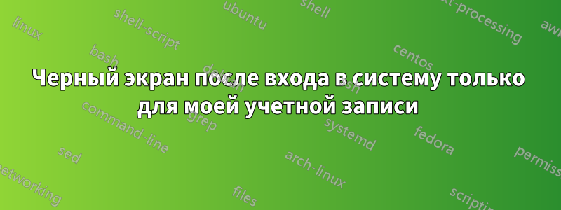 Черный экран после входа в систему только для моей учетной записи