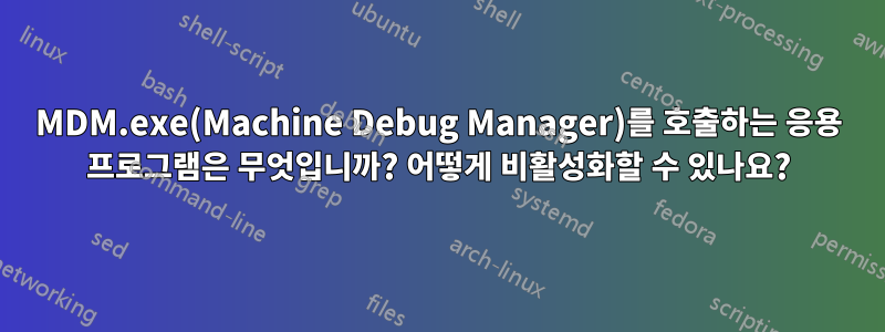 MDM.exe(Machine Debug Manager)를 호출하는 응용 프로그램은 무엇입니까? 어떻게 비활성화할 수 있나요?