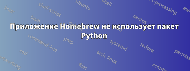 Приложение Homebrew не использует пакет Python