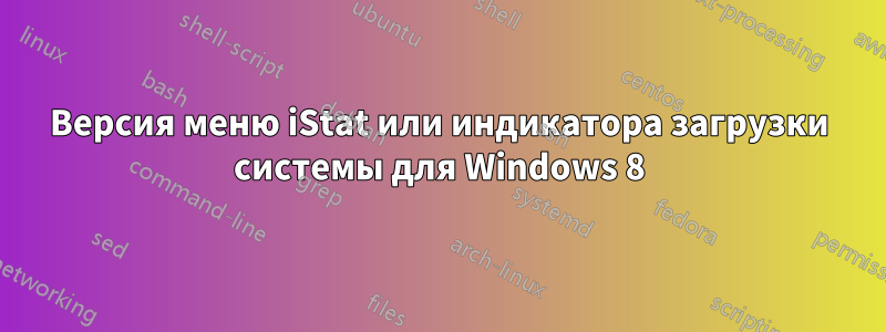 Версия меню iStat или индикатора загрузки системы для Windows 8