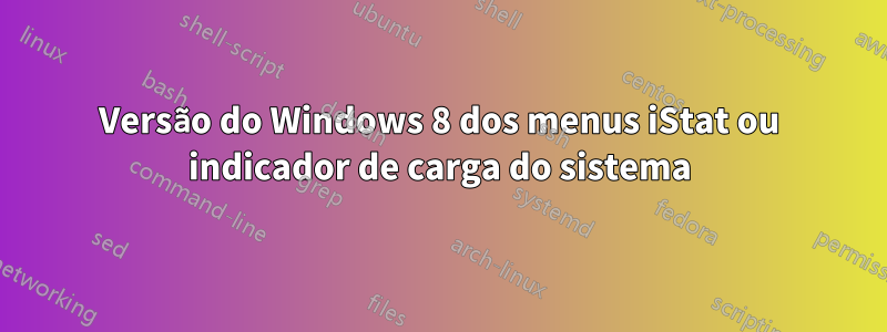 Versão do Windows 8 dos menus iStat ou indicador de carga do sistema