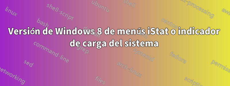 Versión de Windows 8 de menús iStat o indicador de carga del sistema