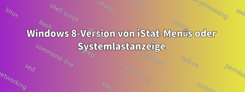 Windows 8-Version von iStat-Menüs oder Systemlastanzeige