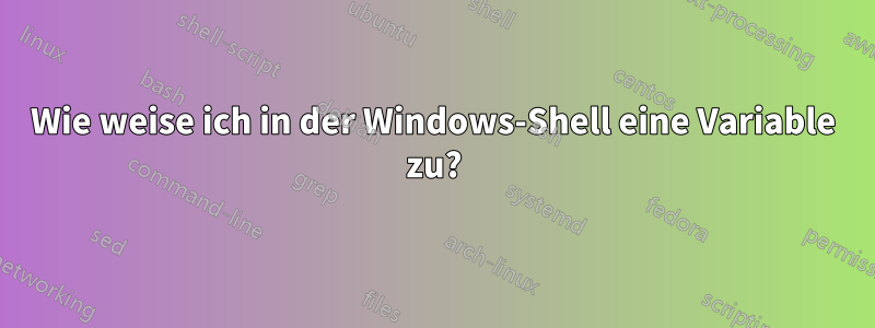 Wie weise ich in der Windows-Shell eine Variable zu?