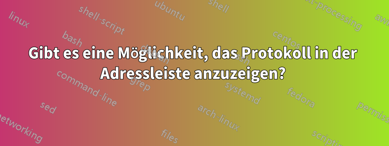 Gibt es eine Möglichkeit, das Protokoll in der Adressleiste anzuzeigen?