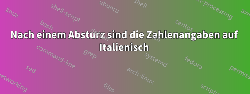 Nach einem Absturz sind die Zahlenangaben auf Italienisch