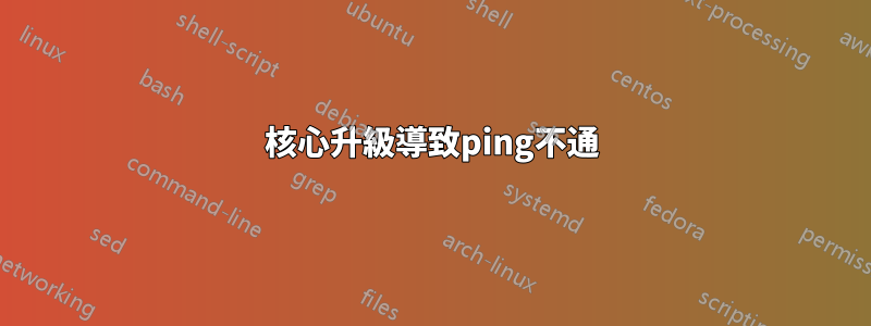 核心升級導致ping不通