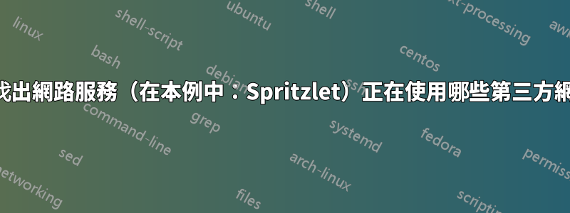 如何找出網路服務（在本例中：Spritzlet）正在使用哪些第三方網站？