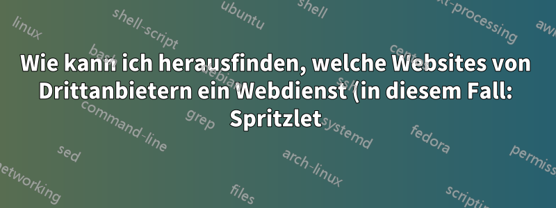 Wie kann ich herausfinden, welche Websites von Drittanbietern ein Webdienst (in diesem Fall: Spritzlet) verwendet?