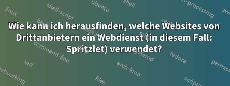 Wie kann ich herausfinden, welche Websites von Drittanbietern ein Webdienst (in diesem Fall: Spritzlet) verwendet?