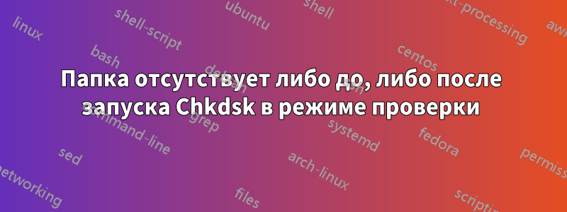 Папка отсутствует либо до, либо после запуска Chkdsk в режиме проверки