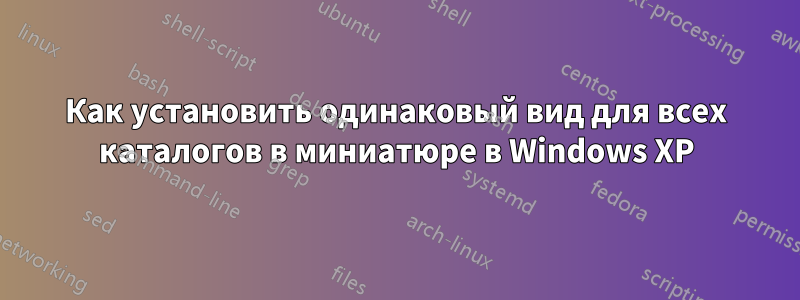 Как установить одинаковый вид для всех каталогов в миниатюре в Windows XP