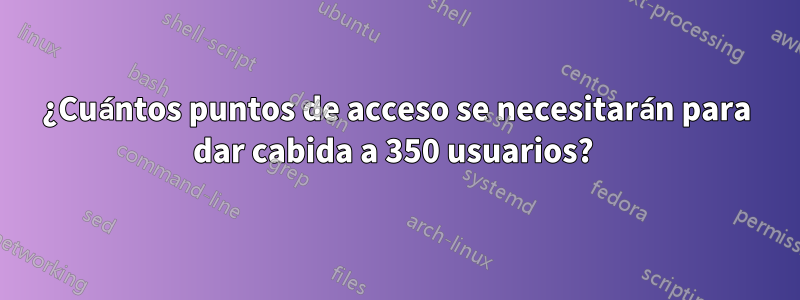 ¿Cuántos puntos de acceso se necesitarán para dar cabida a 350 usuarios? 