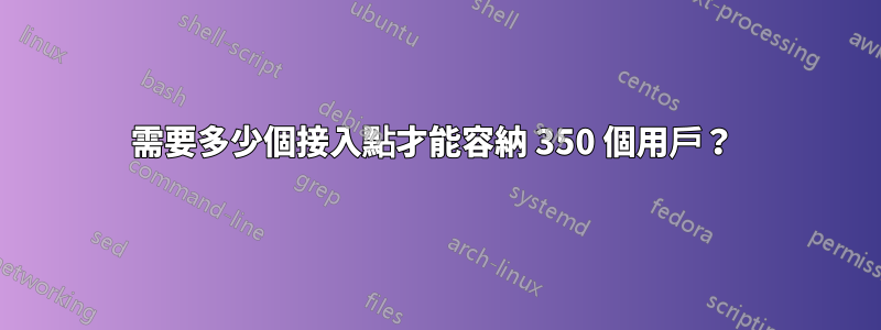 需要多少個接入點才能容納 350 個用戶？ 