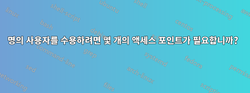 350명의 사용자를 수용하려면 몇 개의 액세스 포인트가 필요합니까? 