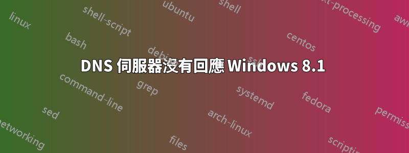 DNS 伺服器沒有回應 Windows 8.1