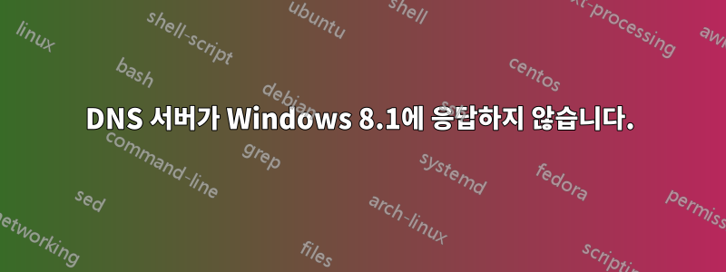 DNS 서버가 Windows 8.1에 응답하지 않습니다.