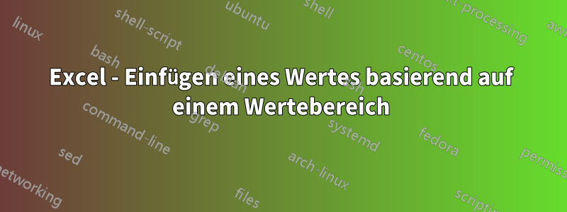 Excel - Einfügen eines Wertes basierend auf einem Wertebereich