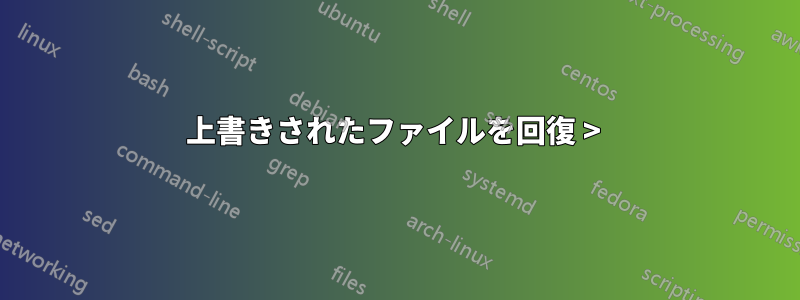 上書きされたファイルを回復 > 