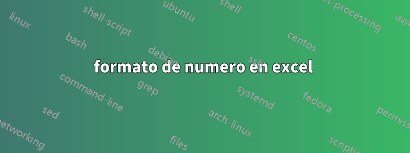 formato de numero en excel