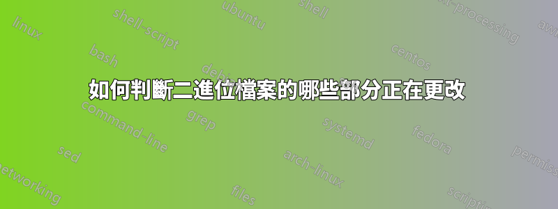 如何判斷二進位檔案的哪些部分正在更改