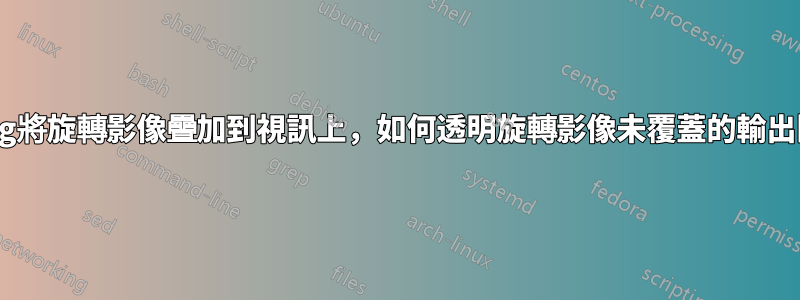 ffmpeg將旋轉影像疊加到視訊上，如何透明旋轉影像未覆蓋的輸出區域？