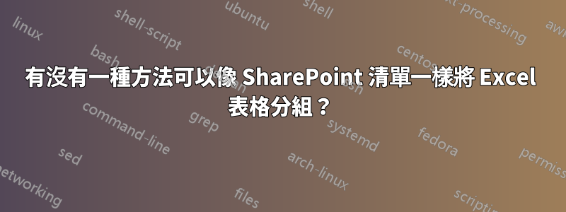 有沒有一種方法可以像 SharePoint 清單一樣將 Excel 表格分組？