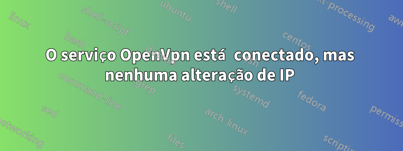 O serviço OpenVpn está conectado, mas nenhuma alteração de IP