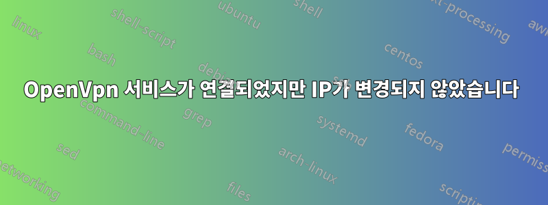 OpenVpn 서비스가 연결되었지만 IP가 변경되지 않았습니다